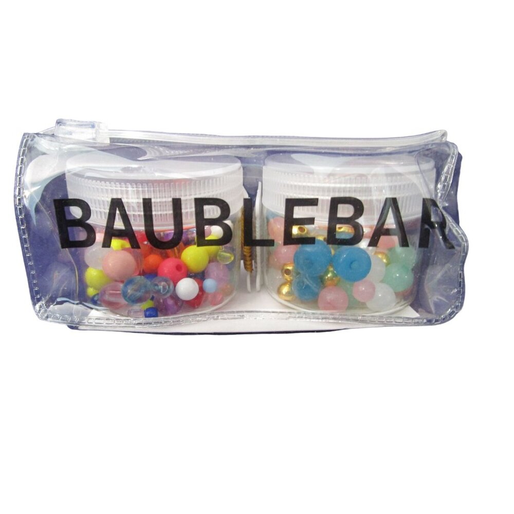 BaubleBar Build Your Own Bracelet Kit 175 Colorful Beads Gold Cord New Unused